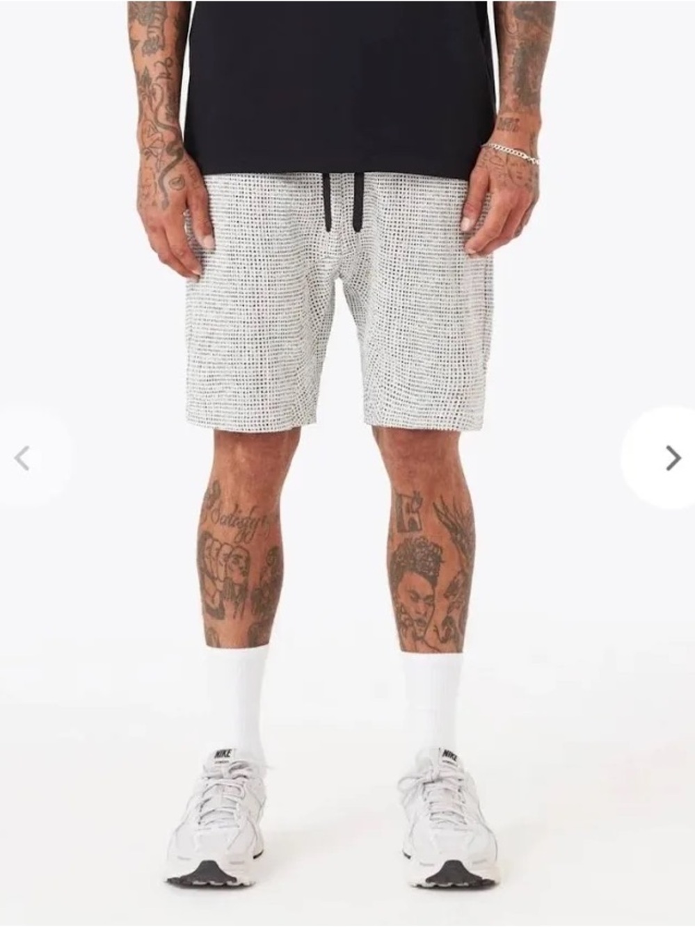Zanerobe Sureshot Flight Shorts Grid Knit Black/Off-White Sz S NWOT $130 MSRP